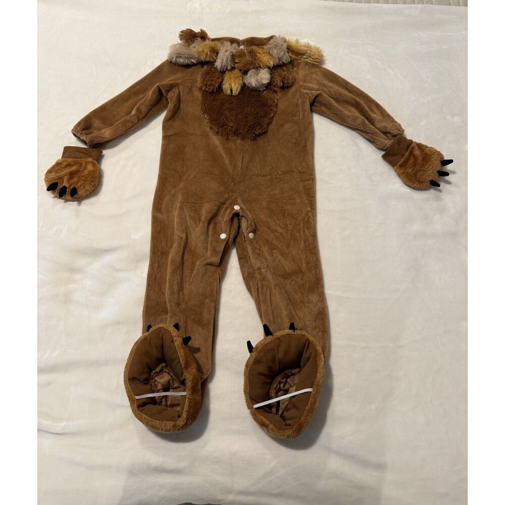 Just Pretend Kids Lion Costume Plush Jumpsuit Zipper Unisex Brown